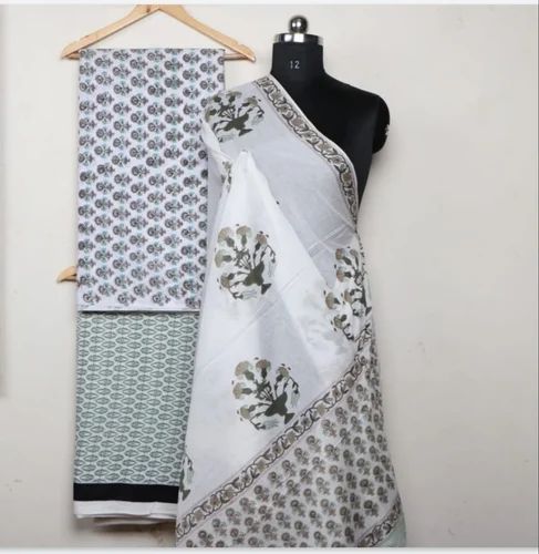 Hand Block Printed Cotton Suits, sanganeri print