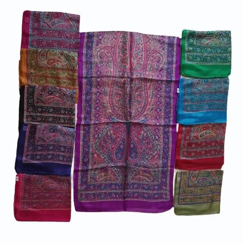 Multicolor Pure Silk Printed Stole's