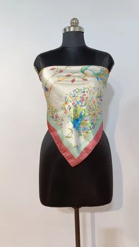 Cream Custom Printed Satin Stoles Supplier