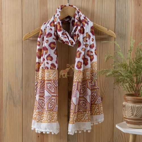 Stylish Hand Block Printed Cotton Stoles