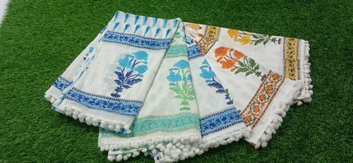 Stoles Made With Sanganeri block printed cotton