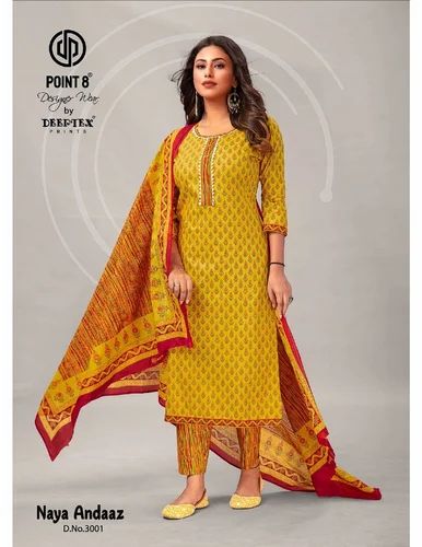 Printed Deeptex Cotton Readymade Suits