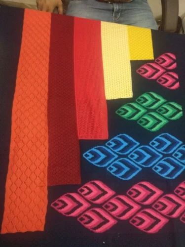 Woolen Multicolor Hosiery Stoles for Women