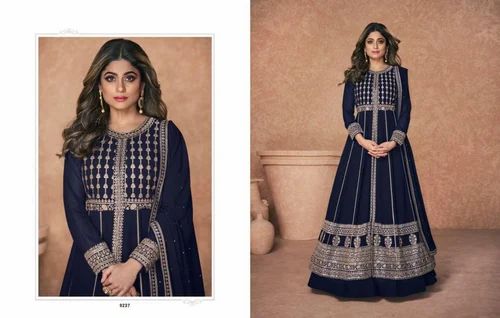 Georgette Ladies Anarkali Suit, mix