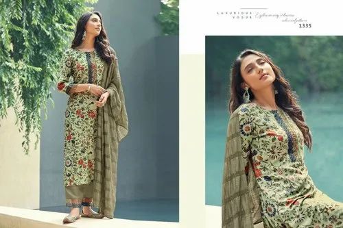 Pulak exports Pure Muskin Silk Designer Stitched Suit, For 0077