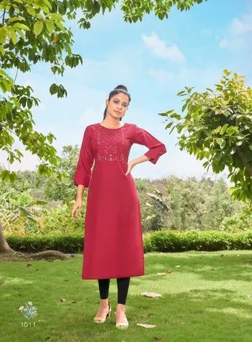 Cotton Embroidery Designer Kurti