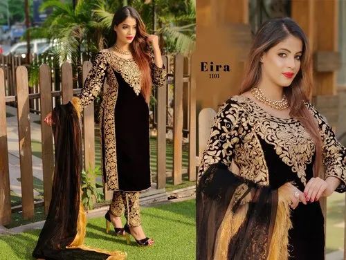 Pulak exports Semi-Stitched Ladies Designer Pakistani Suits, Dry clean