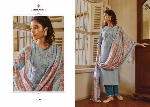 Silk Embroidered Readymade Dress Suit, Mix