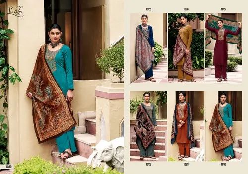 Pulak exports pashmina Designer Printed Salwar Suit, For 0062