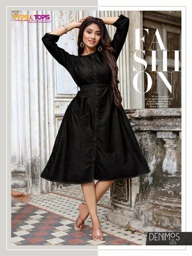 Fancy Denim Kurti, Size: L