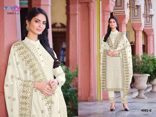 Georgette mix Designer Salwar Kameez, A-line
