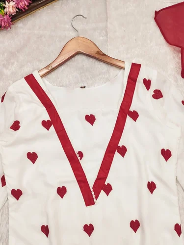 White Red Kurti