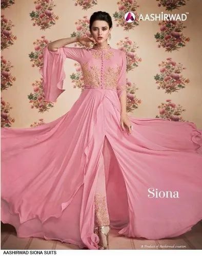 Multicolor Georgette Designer Fancy Suits