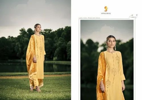 Pure Cotton Yellow Stylemax Sajni 1 Premium Festive Wear Ready Made Collection
