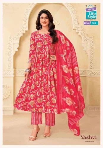 MCM LIFESTYLE YASHVI READYMADE COTTON 3 PIECE SET, Printed
