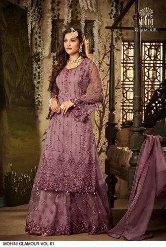 Mohini Embroidered Premium Sharara Collection, Net