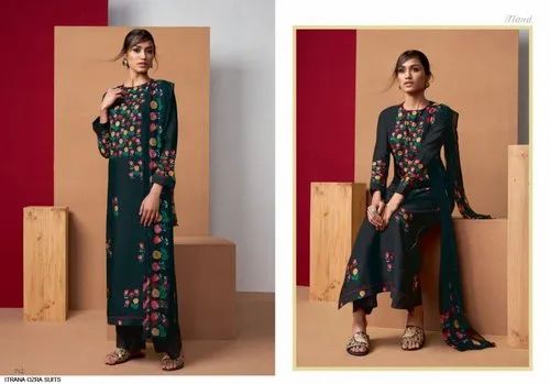 Multicolor Party Wear Cotton Printed Suits