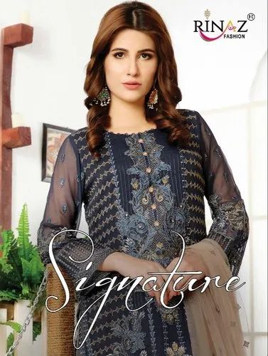 Rinaz Fashion Black GEORGETTE Pakistani Suit, Dry clean