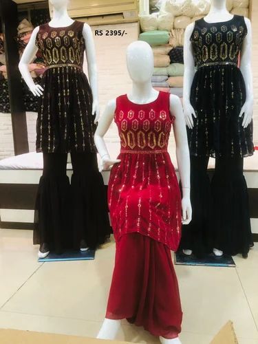 Sleeveless Ladies Designer Sarara Suit