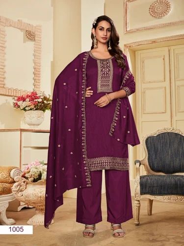 Cotton Printed Palazzo Suit, A-line
