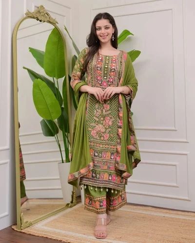 Straight Ladies Designer Kurti Suits, Muslin