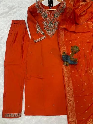 Straight Roman Silk Kurti