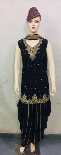 Indian Chanderi Georgette Patiala Suit, Handwash