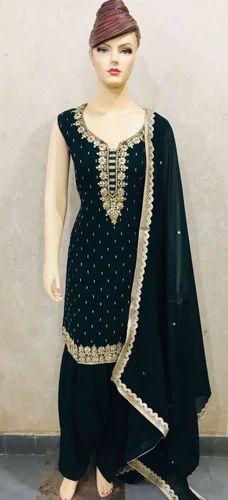 Net Straight embroidered Fancy Ladies Suits, Dry clean