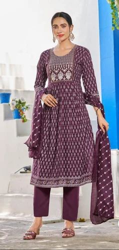 Embroidered Rayon Nyra Cut Suits