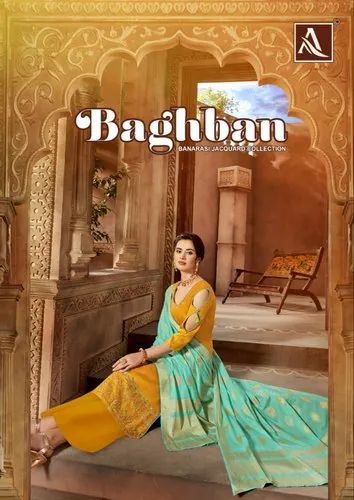 Jam Silk A-Line Baghban By Alok Suit Designer Suit, Wash Care: Dry Clean