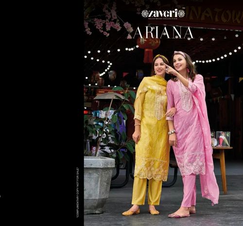 ZAVERI ARIANA ORGANZA PAKISTANI SUIT WHOLESALE EXPORTER, Stitched