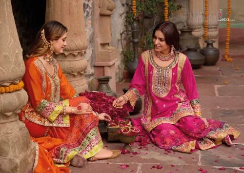 Silk Embroidered EBA RANG VOL 2 CHINON PARTYWEAR SUIT WHOLESALER