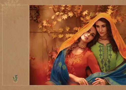 Cotton Ramaiya Delight Jam Silk Embroidery Fantastic Suits