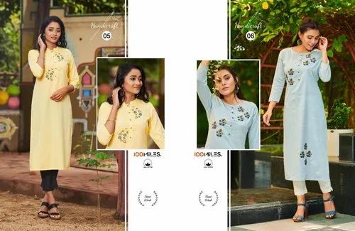 100 Miles Handi Craft Cotton Kurti