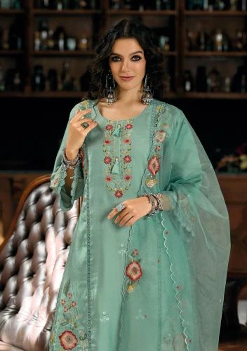 Embroidered LADY LEELA SAAZ VISCOS DESIGNER SUIT WHOLESALE EXPORTER