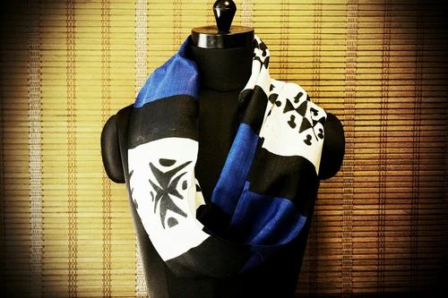 Block Printed Silk Scarves And Stoles