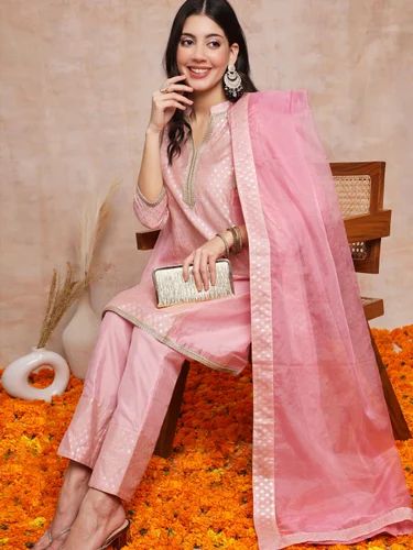 Chanderi Kurta Pant Set