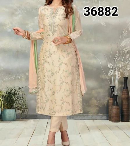 Ladies Designer Suits, Cotton, embroidery