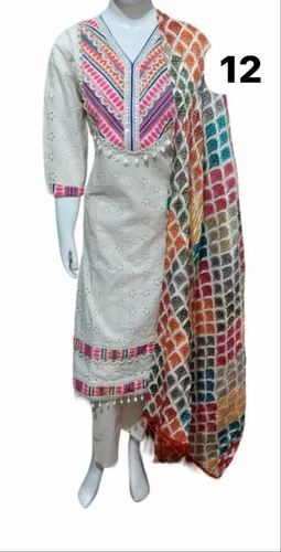 Cotton Embroidered Ladies Designer Suits