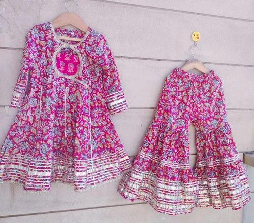 Cotton Self Design Paplum Dress, Pink