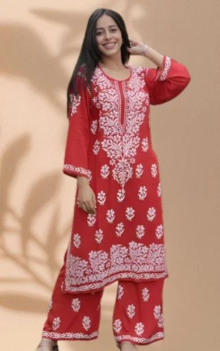 Rayon Lucknowi Chikan Kurti