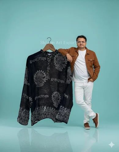 Rayon Black Printed Kurta