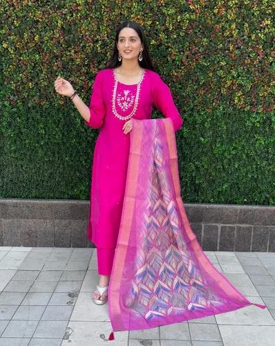 Roman Silk kurti with handwork