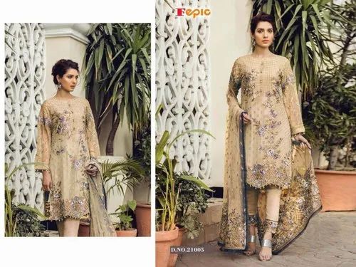 Embroidered Work Unstitched Pakistani Lawn Suit