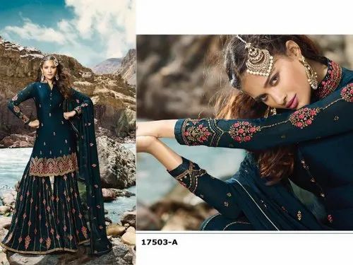 Embroidery Georgette Pakistani Sharara Suit