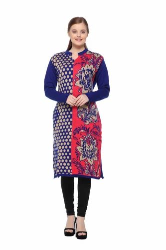 Casual Wear Ladies Designer Woolen Kurti, Size: M