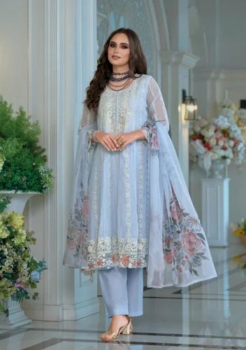 Embroidery work Embroidered Organza Kurti