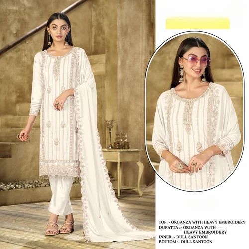 Muslin Embroidered Designer Georgette Kurti