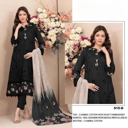 Pure Cambric Cotton Ladies Churidar Suit