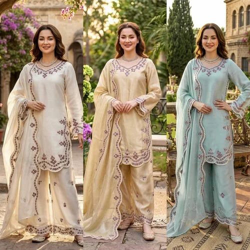 JMC SILK Designer Party Wear Salwar Kameez, Stitched
